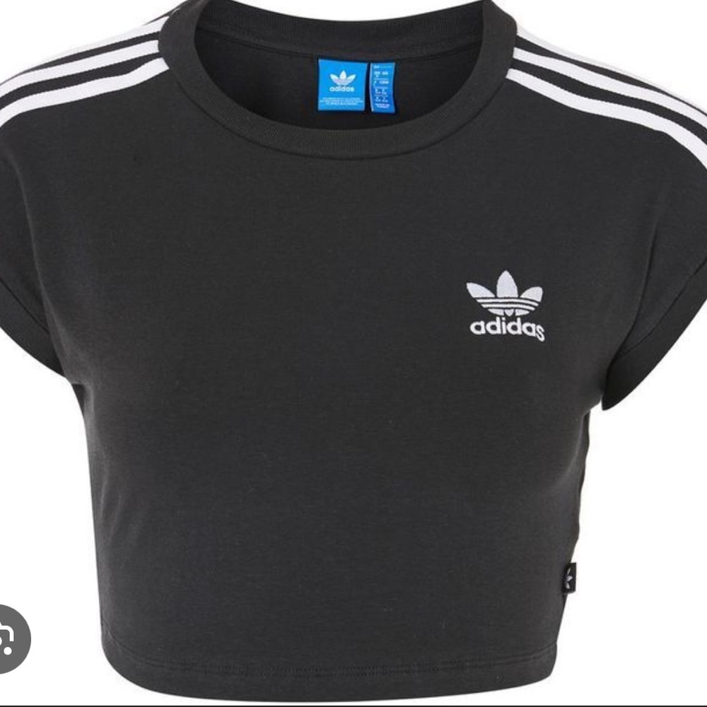 Adidas black crop t-shirt